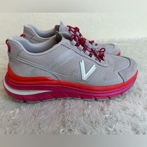 Vionic Walk Max Sierra Women Sneaker Sc 8.5 M Oyster/Viva Magenta Orthotic Shoe